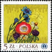 (1983-003) Марка Польша "Полевые цветы"    Охрана природы I Θ